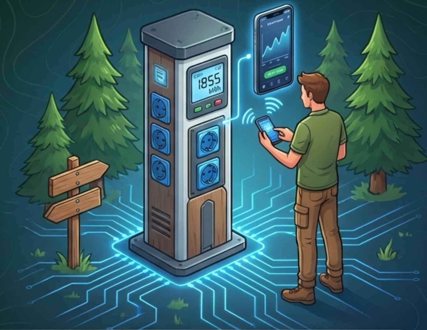 Colonnina elettrica intelligente con monitoraggio consumi via app