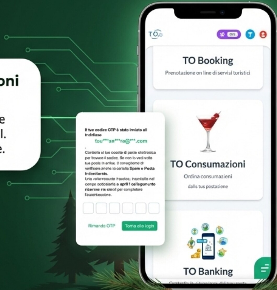 Web App ospite Tourist Organizer con TO Booking, TO Consumazioni, TO Banking